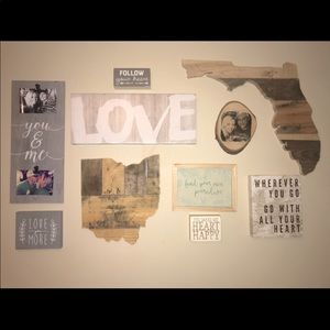 5 pieces wall art for photo collage, wall decor home, rustic, travel